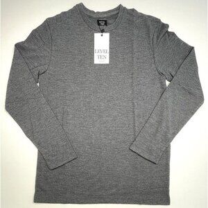 Level Ten Men's Long Sleeve Crewneck Tee - Gray